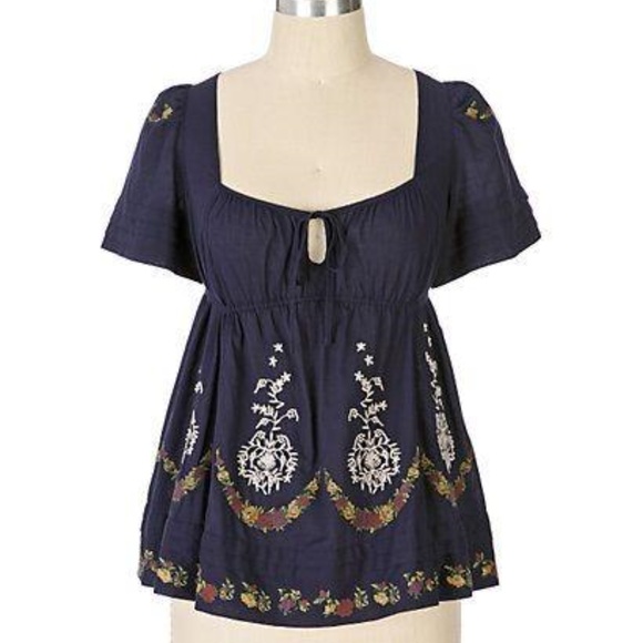 ANTHROPOLOGIE Lithe Needlepoint Peasant Top 6 - Picture 4 of 8